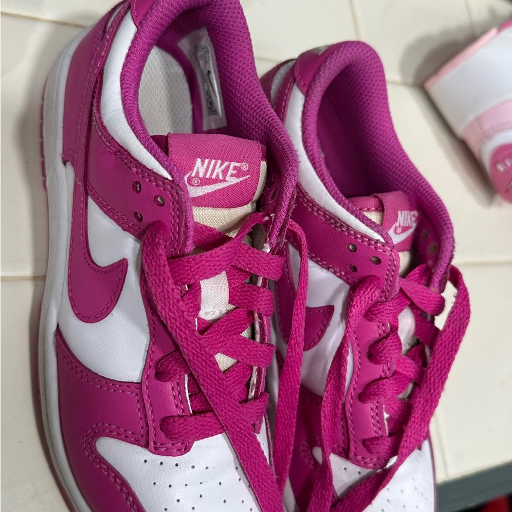 Nike Fuchsia Pink Low-Top Sneakers with White Accents